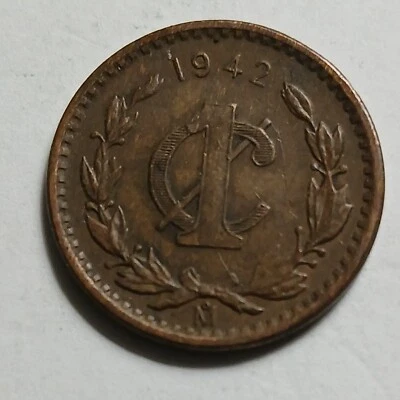 MEXICO - 1942 - ONE CENTAVO - COIN - VF - Image 1 of 2