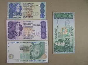 South Africa Lot of 4 Diff VF to VF+ Banknotes, P-118, P-119, P-120, P-123 - Picture 1 of 6