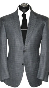 Chaqueta Brioni talla 26 (52 corta) ACTUAL seda lino COLISEO azul gris NP: 4329 € - Imagen 1 de 8