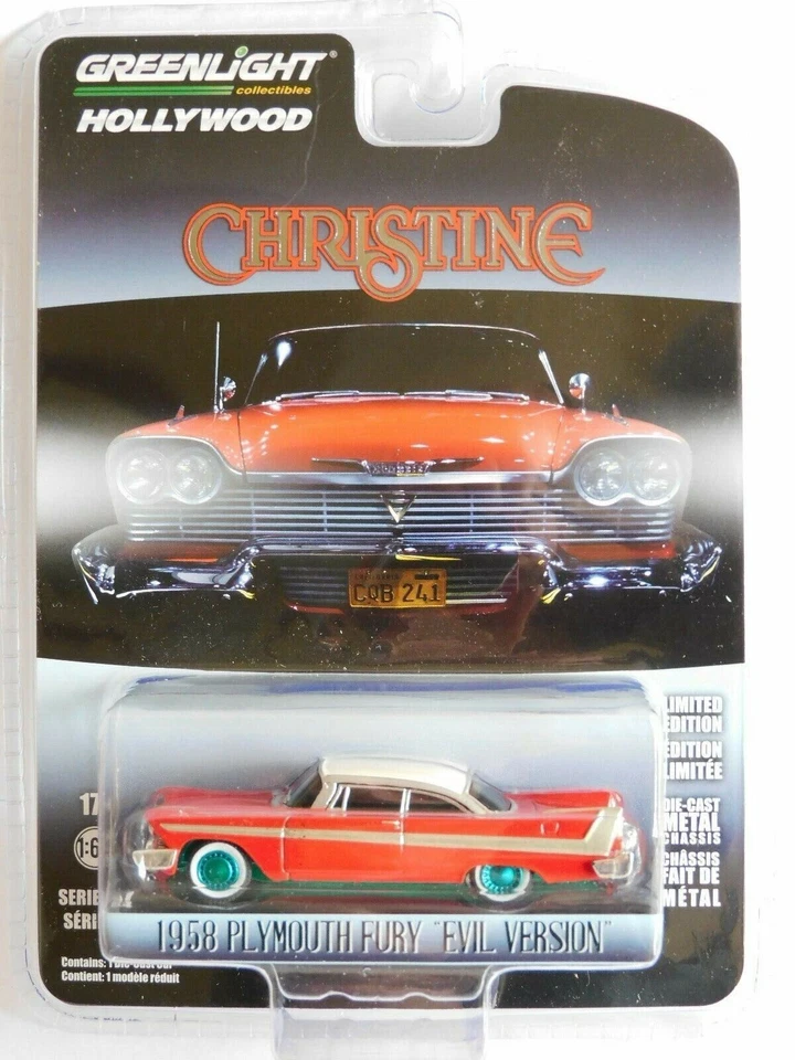 Greenlight Christine Plymouth Fury Mal Version 1:64 Echelle Rare Vert Roues - Photo 1/1