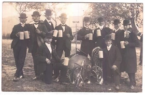 Heidelberg,Musik Kapelle m. Musikinstrumente u.Bier,group of musicians RPPC 1910 - Bild 1 von 2