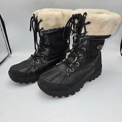 Botas de invierno para mujer Lugz Tambora talla 6 impermeables forro de piel sintética corbata negra Foto 1 de 4