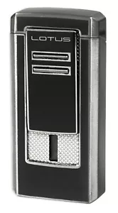 Lotus Commander L46 Triple Jet Lighter Black Lacquer & Gunmetal - L4650 - Picture 1 of 2