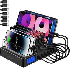 Estación de Carga para Múltiples Dispositivos para 7 Puertos Cargador USB Rápido con Tipo... - Imagen 1 de 7