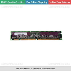 DS064082U84S420 Dane Elec 64MB SDRAM Non ECC PC-66 66Mhz - Picture 1 of 1