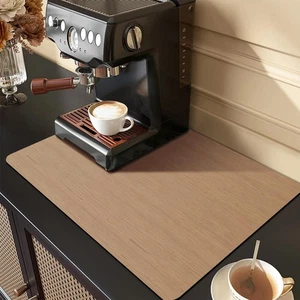 Coffee Mat Coffee Bar Mat - Absorbent Rubber Backed Coffee Pot Cup Holder Qui... - Foto 1 di 8