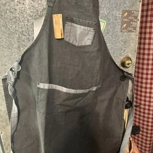 Artisan Collection by Reprime Unisex Black Denim Contrast Stitch Bib Apron - Picture 1 of 3