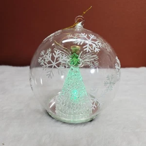 Weihnachtsdeko von Ganz Farbwechsel Glaskugel Ornament mit Glas Engel - Bild 1 von 8