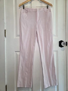 Lauren Ralph Lauren Pant Chinos Pink White Stripe Texture Beach Classic 10 - Picture 1 of 6