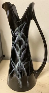 Stunning 16” Royal Haeger Black Mid Century Vase - Ewer Drip Glaze USA Vintage - Picture 1 of 4