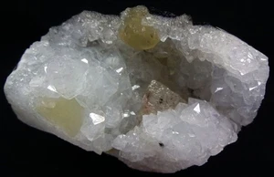 SPLENDIDE SFERE DI FLUORITE CON CRISTALLO DI CALCITE IN MM QUARZO GEODE MINERALI ESEMPLARI - Foto 1 di 6