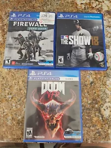 Sony PS4- Three Game bundle, Firewall Zero Hour, The Show 18, Doom VFR bundle - Picture 1 of 5