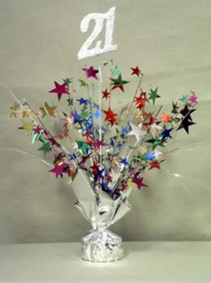 2 Pesas Globo Metálico Multicolor 21 Aniversario o Cumpleaños 15" Alto Foto 1 de 1