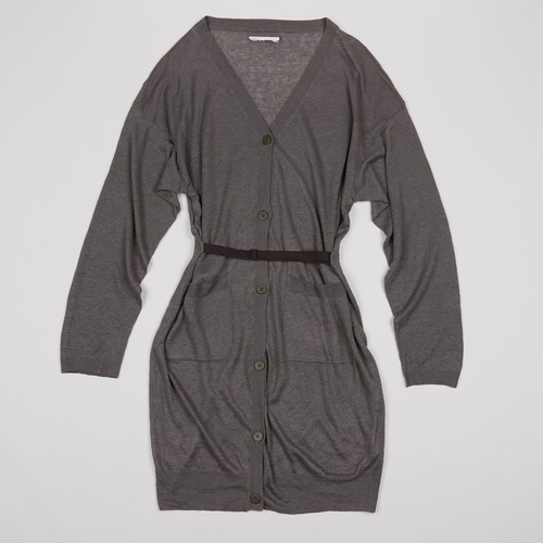 Abito cardigan lungo in lino con cintura MM6 Maison Margiela