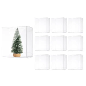 10 PCS Clear Gift Box,4.3"x3"x4.9" Plastic Packing Box for Candy Cookies - Picture 1 of 6