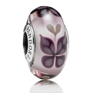 AUTHENTIC PANDORA PINK BUTTERFLY KISSES MURANO GLASS CHARM #791621 - Picture 1 of 8