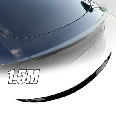 1.5M Universal Car Rear Trunk Spoiler Lip Roof Tail Wing Auto Accessories Black - Image 1 of 4