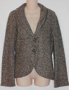 CAbi grau & hellbraun 2 Knöpfe Strickjacke Pullover Größe Medium - Bild 1 von 5