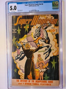 SUPER MAGICIAN COMICS VOL 4 # 8 STREET $ SMITH PUB 1945 CGC 5.0 - Bild 1 von 2