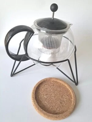 Bodum Chambord 4 Cup Glass Tea Teapot with Infuser With Base Stand And Cork Pad - Image 1 of 4