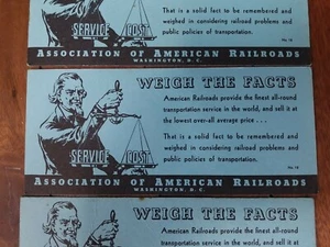 Vintage Advertising Ink Blotter Association of American Railroads Service Costs - Picture 1 of 3