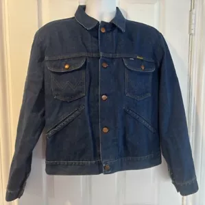 Vintage Wrangler No Fault Denim Jean Jacket Button Western USA SZ Men 42 - Picture 1 of 10