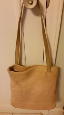 Cartera Bandolera Vintage Liz Claiborne Beige Tejido Suave Patrón Foto 1 de 4