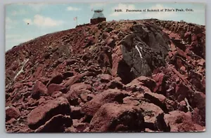 Postcard Panorama of Summit of Pikes Peak Colorado Posted 1923 - Picture 1 of 2