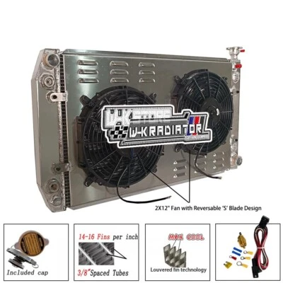 Radiator+shroud fan For 1988-1999 1989 Chevy GMC C/K 1500 2500 3500 Pickup Truck - Image 1 of 4
