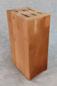 Soporte de bloque de almacenamiento de cubiertos para cuchillos de madera de 6 ranuras - Imagen 1 de 8