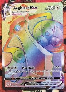 Aegislash VMAX Rainbow Secret Rare 190/185 NM Vivid Voltage - Picture 1 of 5