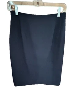 Classiques Entier VTG Navy Blue 100% Wool Straight Pencil Womens Skirt Sz 10 - Picture 1 of 9
