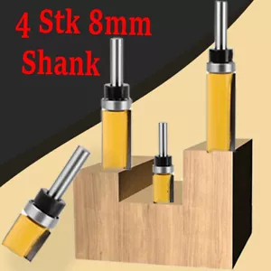 4 Stk 8mm Schaft Nutenfräser Oberfräse Bündigfräser Schaftfräser Holzfräser SET - Bild 1 von 14