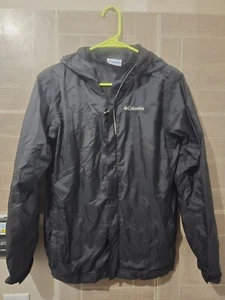 Columbia Windbreaker Youth L 14/16 Black Lightweight Zip Up Hooded - Picture 1 of 5