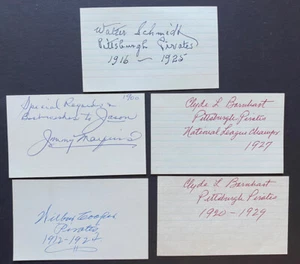 Pittsburgh Pirates Deadball Wilbur Cooper Clyde Barnhart Signed Index Lot Forbes - Picture 1 of 4