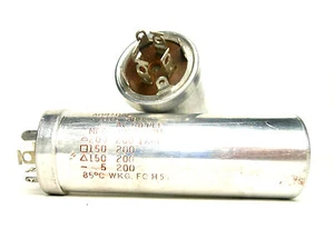 NOS Admiral Quad 4 Section Electrolytic Can Capacitor 200-150-150-5 MFD uf 200V - Picture 1 of 1