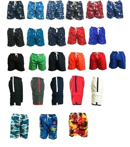 Mens Board Surf Swimming Trunks Shorts Swim W/ Drawstring Mesh Lining M/L-XL/XXL - Picture 1 of 78