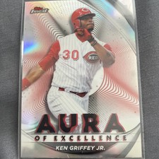 2022 Topps Finest KEN GRIFFEY JR. Aura Of Excellence Refractor #AE-KG REDS ⚾️🔥