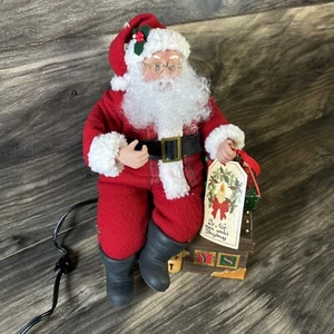 Vintage 1995 Holiday Creations animierter Weihnachtsmann auf Spielzeugkiste Weihnachten ohne Schlüssel - Bild 1 von 10