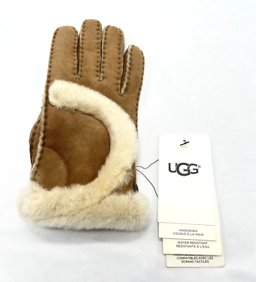 Guante UGG Mujer Pequeño Piel de Oveja Costura Expuesta ÚNICO Derecho SOLO Marrón Castaño Foto 1 de 4