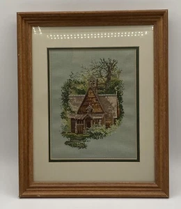 Framed Cross Stitch, Church Forest - Picture 1 of 12