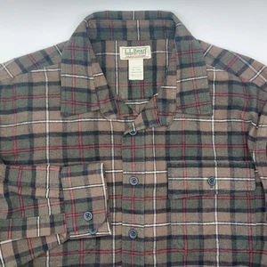 Camicia camoscio LL Bean vestibilità tradizionale camicia a quadri uomo XL-ALTA verde tasche - Foto 1 di 7