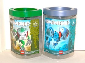 LEGO BIONICLE Empty Cannisters #8576 Lehvak Kal and #8578 Gahlok Kal-VF/NM