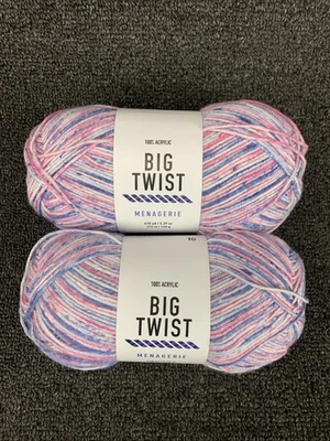 Lot Of 2 Big Twist Menagerie Yarn Blue Parrotfish 410 yds ea Dye Lot #10 Light - Image 1 of 4