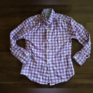 MINI BODEN Girls 7/8Y Purple/White Plaid Shirt - Picture 1 of 8