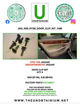FITS/FOR JAGUAR DOOR CLIPS XK8 97-06, XJ8 98-03 PART # KTC100017 - Image 1 of 3