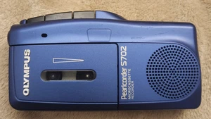 Olympus Pearlcorder S702 Microcassette Voice Recorder Blue 2-Speed EUC QwikShip! - Picture 1 of 6