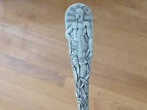SKOWHEGAN MAINE ME Full Figure INDIAN Sterling Silver Souvenir Spoon Durgin - Picture 1 of 5