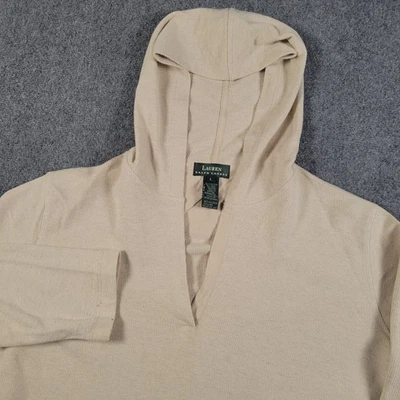 Lauren Ralph Lauren Hoodie Mens Large Cotton Linen Blend Waffle Pullover - Image 1 of 4