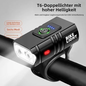 Fahrradkopf Aluminium Licht USB Wasserdichte Fahrradleuchte Mehrmodus-Dateien - Bild 1 von 7